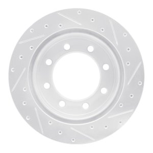 Ford E-150 Brake Rotor (1) - Rear Left - R1 Concepts - Drilled & Slotted - Silver - `99-`07